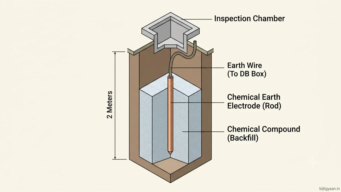 Chemical Earthing Copper Bonded Electrode with Carbon Compound