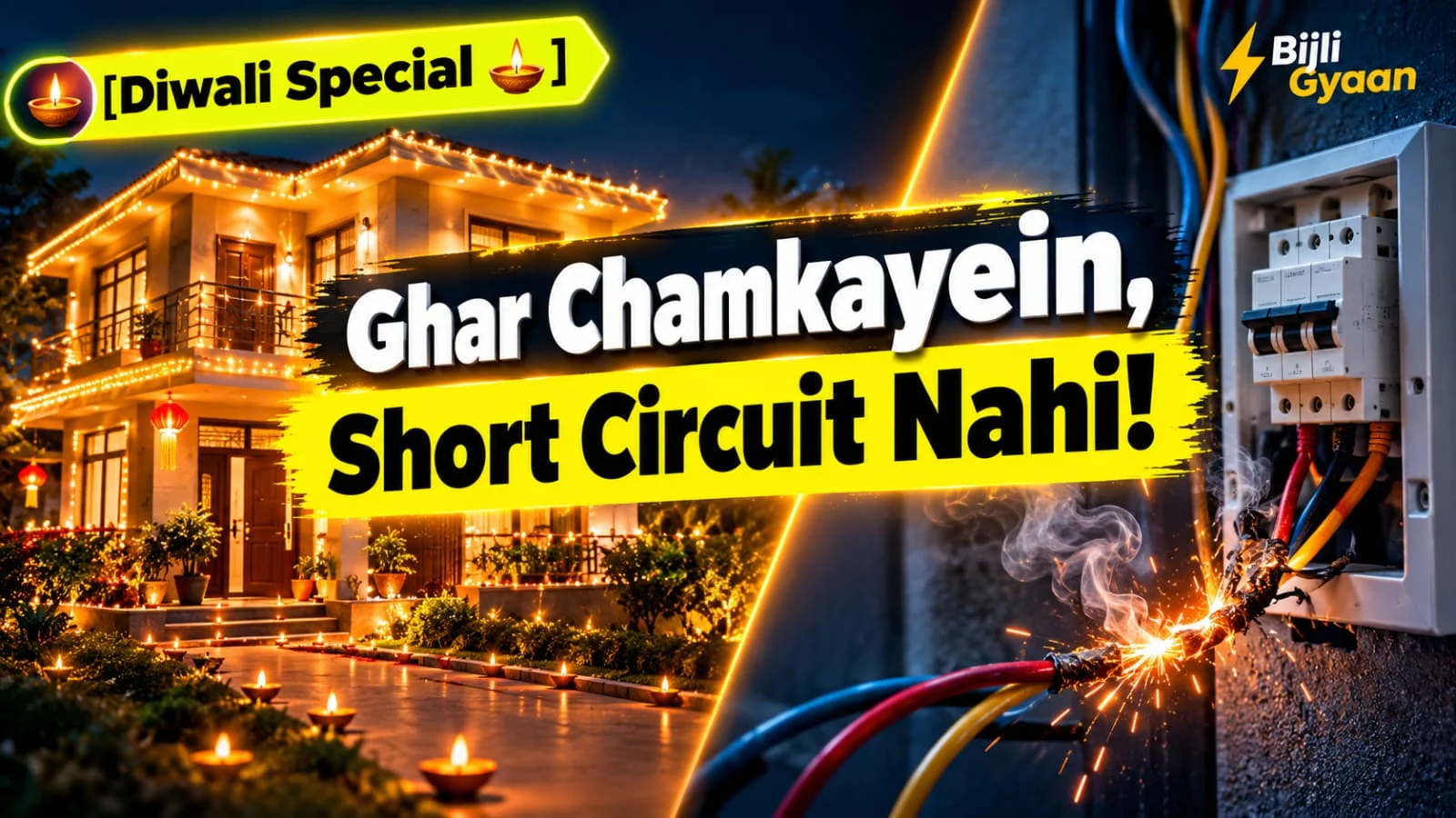 Diwali decorative lights electrical safety tips aur short circuit protection guide
