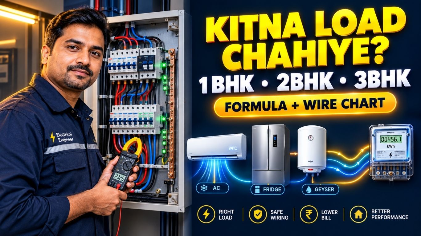 Ghar ka electrical load calculation chart aur MCB wiring guide Er Pramod Kumar