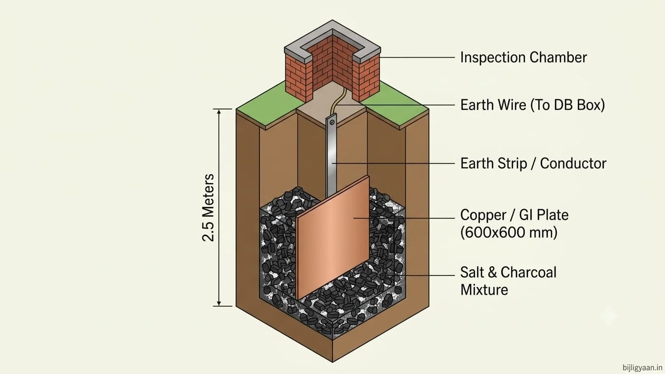 Plate Earthing Copper Plate Pit Installation